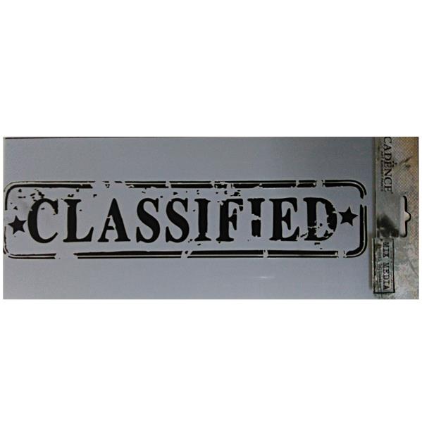 Classified Sınıflandırılmış Temalı Stencil 10x25cm - MU72 - Ahşap Hobi ...