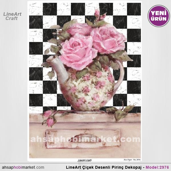 Lineart Cicek Desenli Pirinc Dekopaj Model 2976 Ahsap Hobi Market