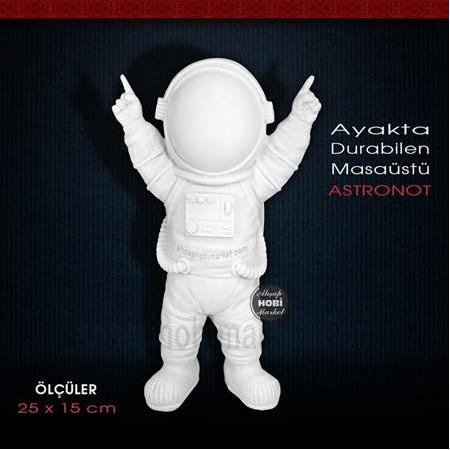 Astronot Ayakta Duran Polyester Biblo Heykel (25x15cm)