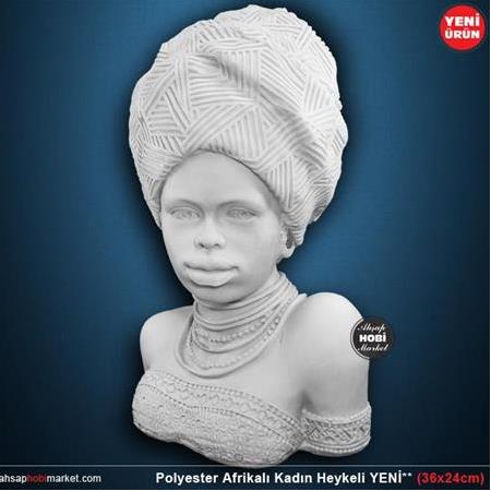 Polyester Afrikalı Kadın Heykeli (36x24cm) Model 3 YENİ