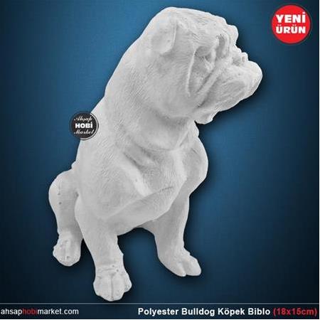 Polyester Bulldog Köpek Biblo Heykeli (18x15cm)