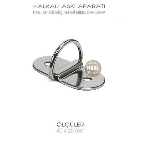 Çanta ve Bavul Askı Halka Aparatı (40x20mm) Parlak Gümüş Rengi