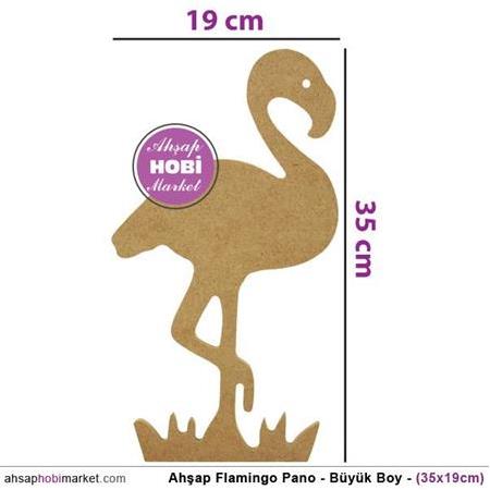 Flamingo Ahşap Pano Büyük (35X18cm) OD24
