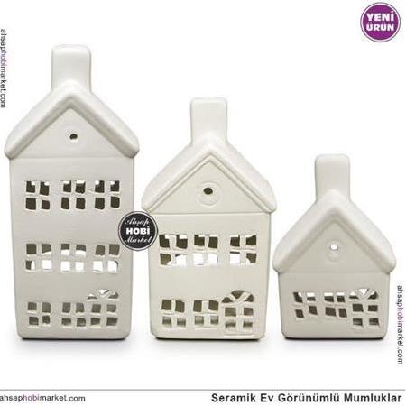 Seramik Ev Mumluk Orta Boy (16x9 cm) Ham Bisküvi