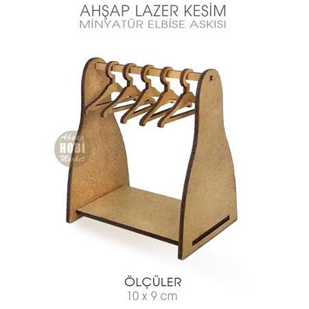 Minyatür Elbise Askısı (10x9 cm) Ahşap Lazer Kesim