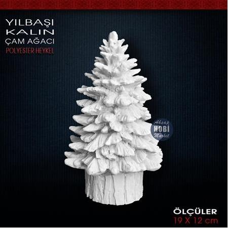 Çam Ağacı Kalın Yılbaşı Model (19x12 cm) Ham Polyester