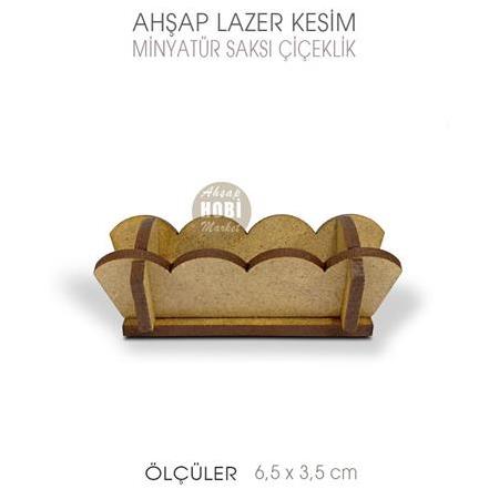 Ahsap Minyatür Saksı Lazer Kesim (6,5x3,5cm)