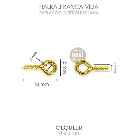 Minik Kanca Vida (10x5mm) 50 Adet Takı Epoksi Tasarımı Gold