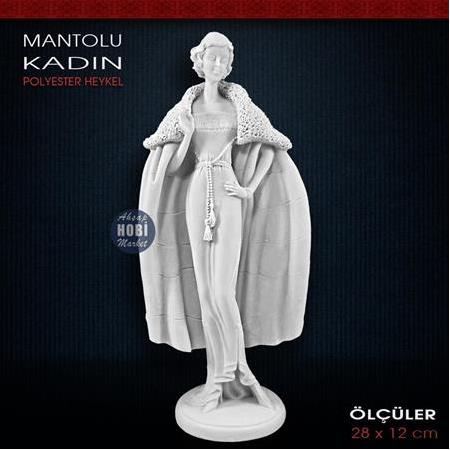Polyester Mantolu Kız Biblo (28x12cm)