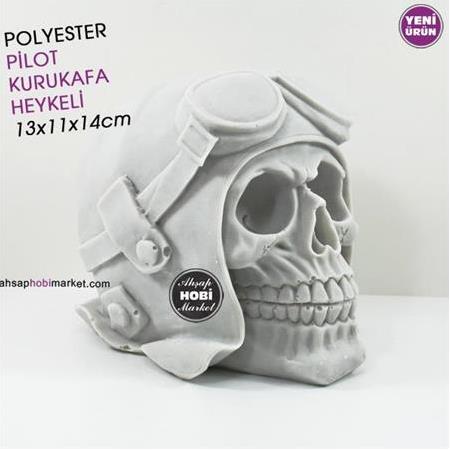 Polyester Pilot Kurukafa Heykeli (13x14cm)