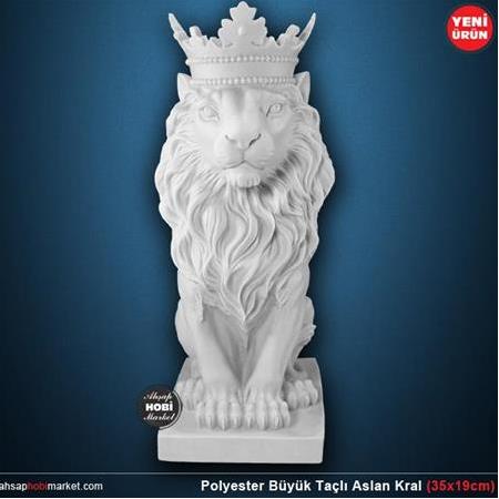 Polyester Kaideli Aslan Kral Heykeli (35x19cm)