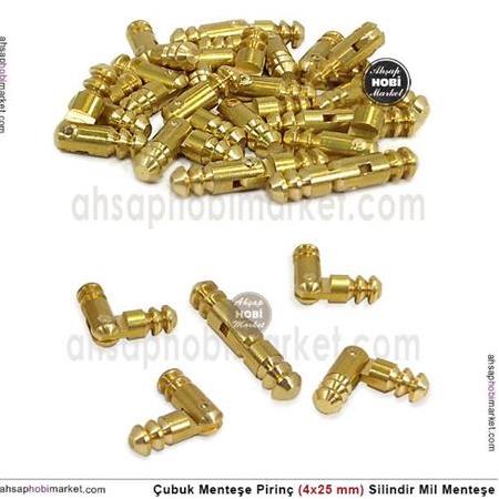 Çubuk Menteşe Pirinç 4x25mm Silindir Mil Menteşe