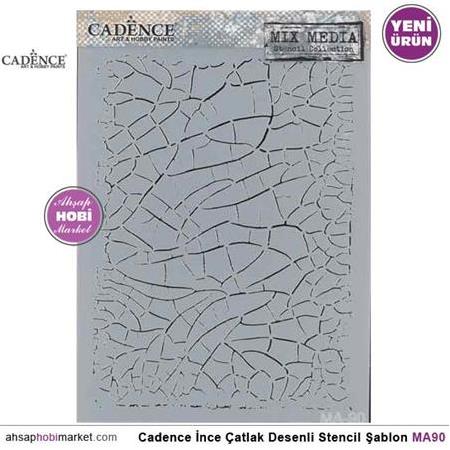 Cadence Mix Media İnce Çatlak Desenli Stencil - MA90