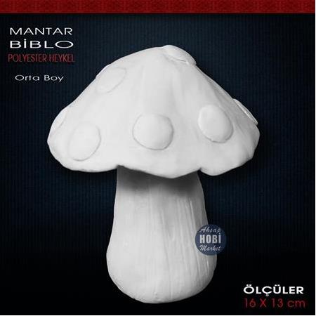 Mantar Biblo Heykel Orta Boy (16x13 cm) Ham Polyester