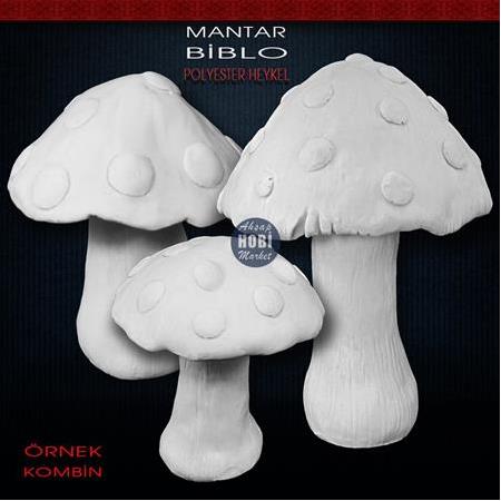 Mantar Biblo Heykel Orta Boy (16x13 cm) Ham Polyester