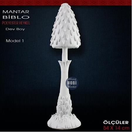 Mantar Heykeli Dev Boy Model 1 (54x14 cm) Ham Polyester