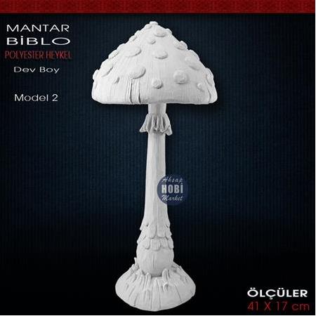Mantar Heykeli Dev Boy Model 2 (41x17 cm) Ham Polyester