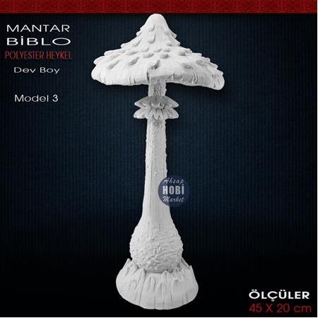 Mantar Heykeli Dev Boy Model 3 (45x20 cm) Ham Polyester