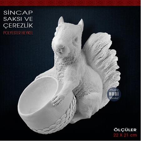 Sincap Saksı ve Çerezlik (22x21 cm) Ham Polyester