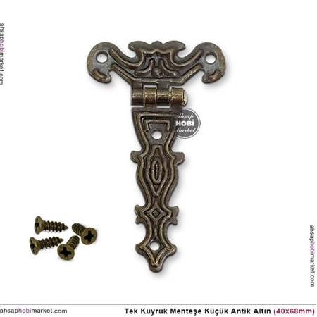 Tek Kuyruk Menteşe Antik Altin Küçük (40x68mm) Vida Hediye