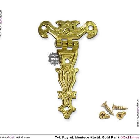 Tek Kuyruk Menteşe Gold Rengi Küçük (40x68 mm) Vida Hediye