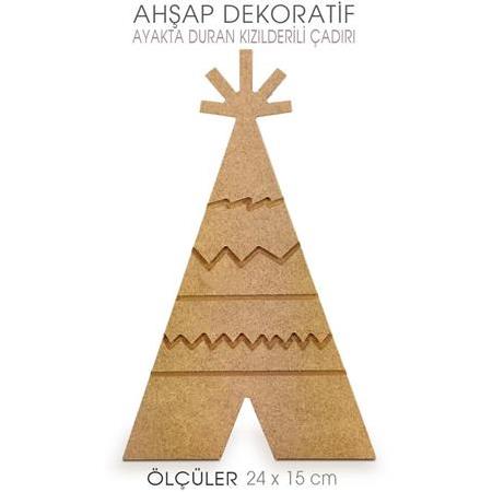 Ahşap Kızılderili Çadırı Ayakta Durabilen (24x15 cm)