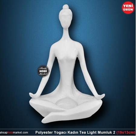 Polyester Yogacı Kadın Heykeli Model:4 Tea Light (19x13cm)