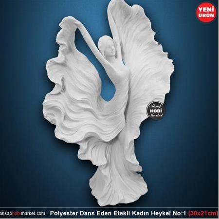 Polyester Dans Eden Etekli Kadın Heykeli Model 1 (30x21cm)