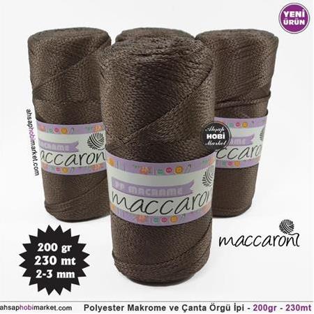 Polyester Makrome ve Çanta Örgü İpi - Koyu Kahve - 200gr - 230mt