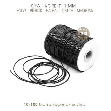 Siyah Kore İpi 1 mm