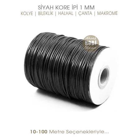 Siyah Kore İpi 1 mm