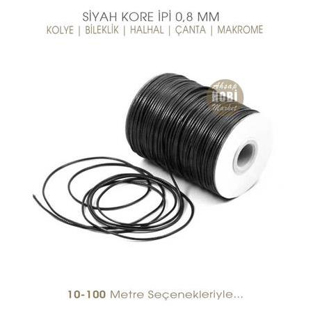 Siyah Kore İpi 0,8 mm