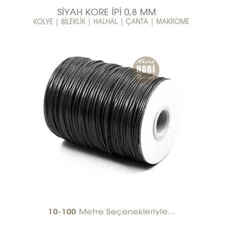 Siyah Kore İpi 0,8 mm