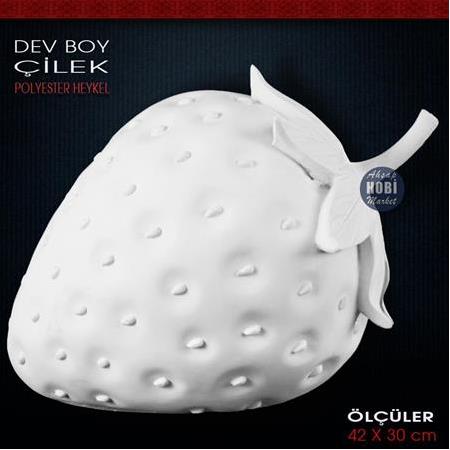 Dev Çilek Biblo Heykeli (42x30 cm) Ham Polyester