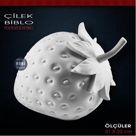 Çilek Biblo Heykeli (31x22 cm) Ham Polyester