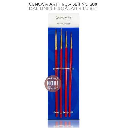 Cenova Art No:208 Dal Liner 4'lü Detay Fırça Seti