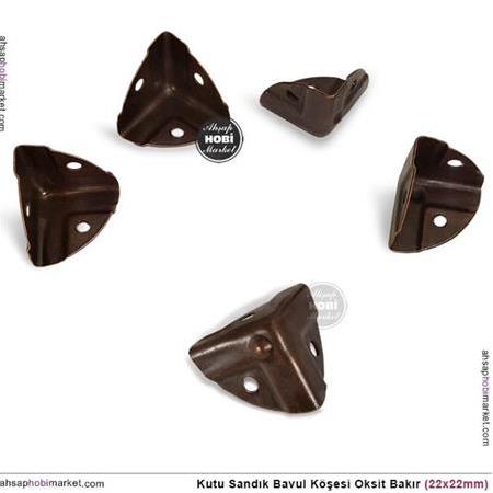 Sandık Köşesi Koruyucu Köşebent Oksit Bakır (22x22mm) Vidalı