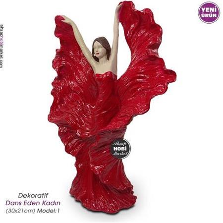 Dekoratif Dans Eden Kadın Heykeli Model 1 (30x21cm)