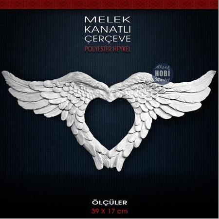 Melek Kanadı Çerçeve (39X17 cm) Ham Polyester