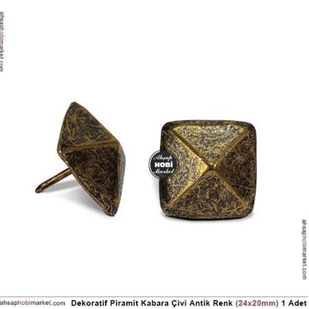 Dekoratif Piramit Kabara Çivi Antik Renk (24x20mm) 1 Adet