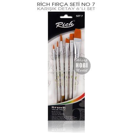 Rich 6'lı Karışık Fırça Seti - 6 Parça