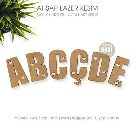 Ahsap A Harfi Büyük (7x4,5 cm) Lazer Kesim