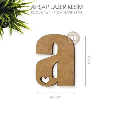 Ahsap a Harfi Küçük (6x4,5 cm) Lazer Kesim