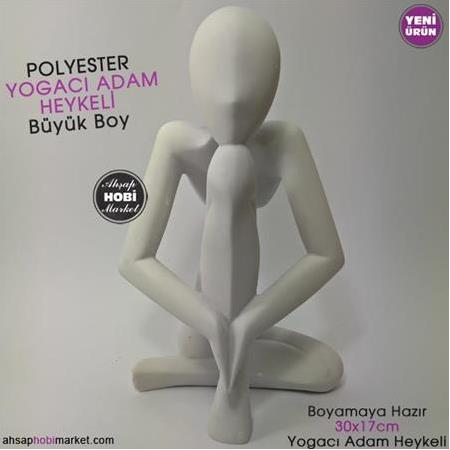 Polyester Büyük Yogacı Adam Heykeli (30x17cm)