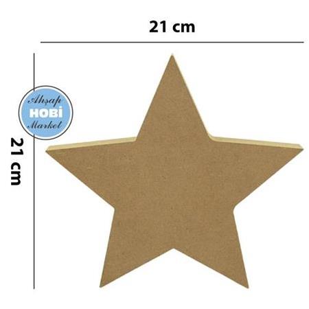 Ahşap Yıldız Pano Obje - Model:2 - (21 x 21cm)