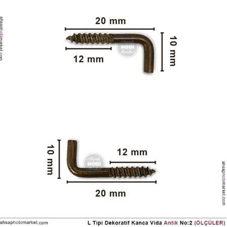 L Vida Kanca No 2 (20x10mm) 100 Adet Antik Eskitme