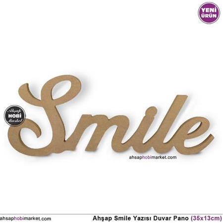 Smile Duvar Yazısı Pano (35x13cm)