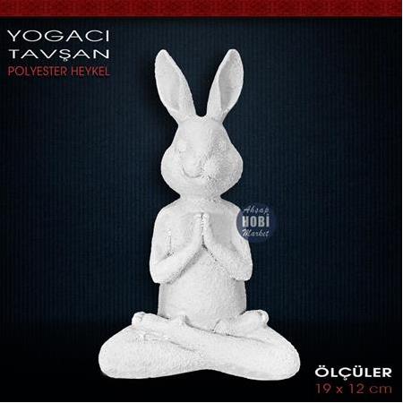 Yogacı Tavşan Biblo (19x12 cm) Ham Polyester