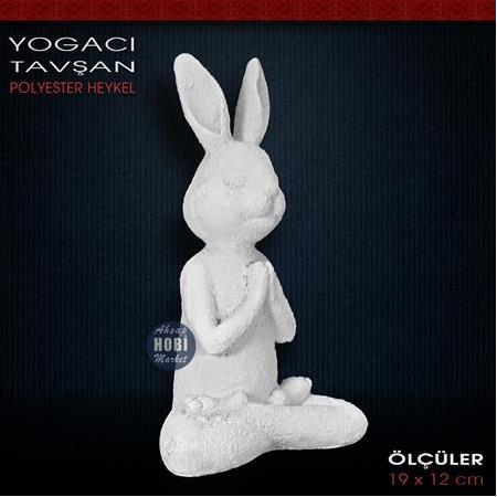 Yogacı Tavşan Biblo (19x12 cm) Ham Polyester