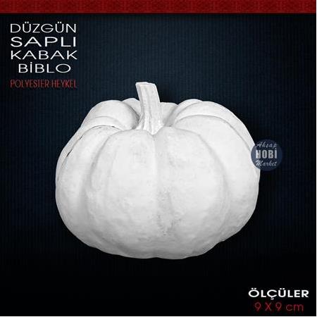 Sapı Düz Kabak Biblo (9x9 cm) Ham Polyester